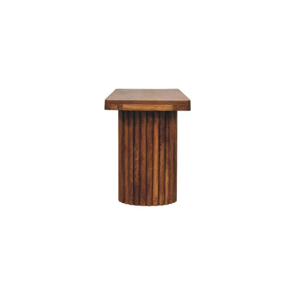 Artisan Furniture Solid Wood Astoria Fluted Bench, Brown