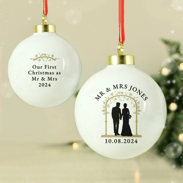Personalised Memento Company Personalised Mr & Mrs Bauble