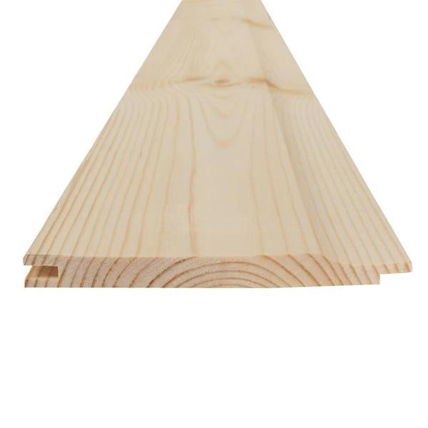 Snowdon Timber Untreated Tongue and Groove Shiplap Cladding (T) 12mm (W) 120mm (L) 2.4m - Pack of 10