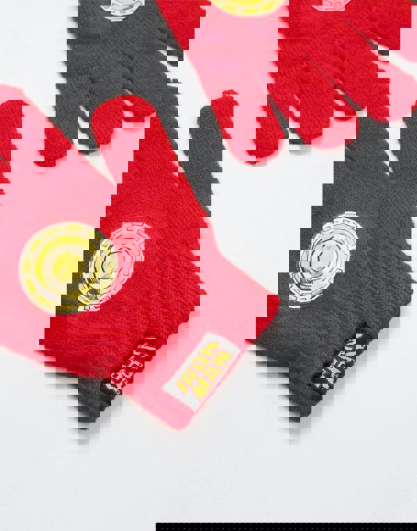 Marvel Boys Red Ironman Beanie and Gloves Set (One Size)