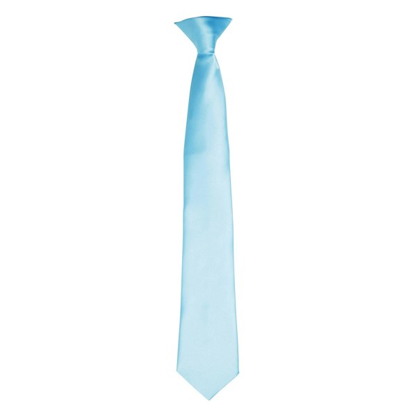 Premier Colours Mens Satin Clip Tie - Turquoise