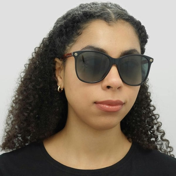 Gucci Sunglasses GG0024S 003 Black Brown Grey Gradient
