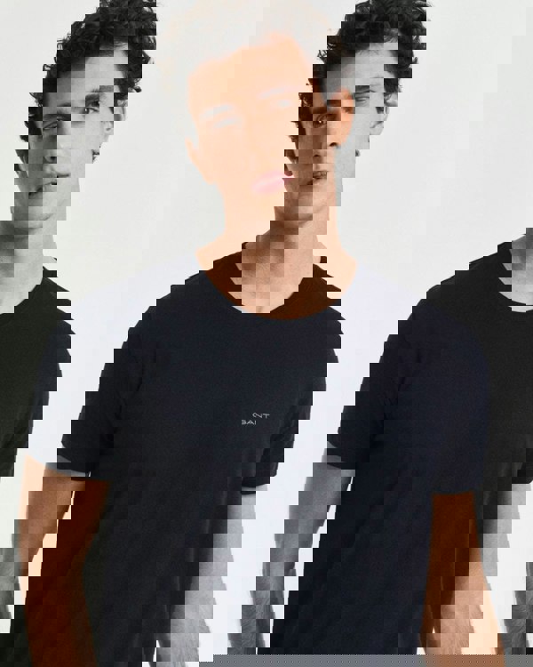 GANT 2-Pack Mens Crew Neck T-Shirts - 5 Black