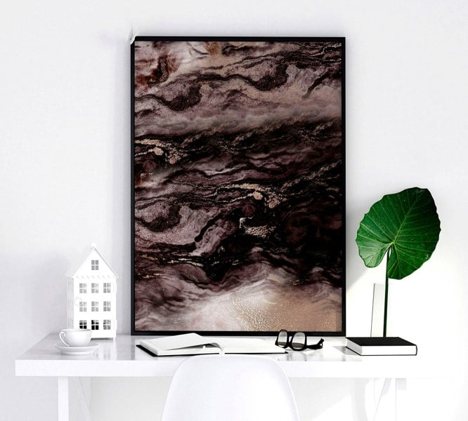 Wall print living room | set of 3 Marble prints