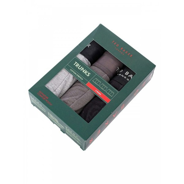 Ted Baker 3-Pack Contrast Logo Boxer Trunks, Grey Mix