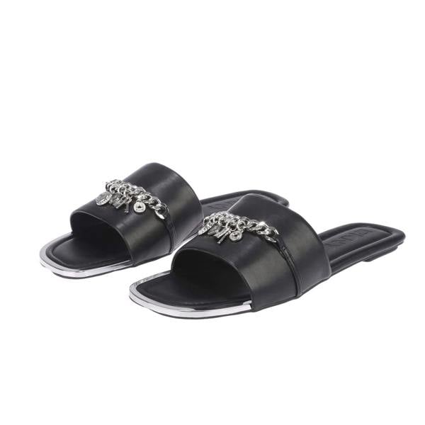 DKNY Womens/Ladies Holden Charm Flat Sliders - Black - 