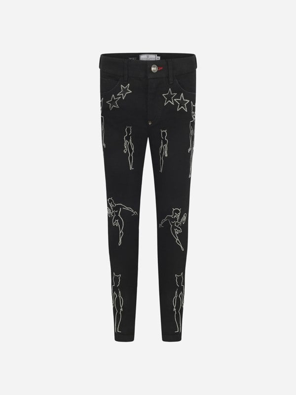 Philipp Plein Kids Philipp Plein Girls Diamante Cat Woman Jeans