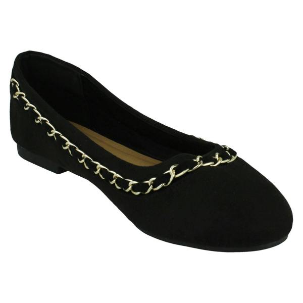 Spot On Ladies Spot On Chain Trim Ballerinas F80550