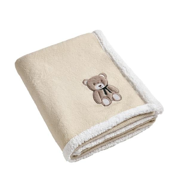 Catherine Lansfield Sherpa Teddy Bear Cosy Fleece Blanket Throw Natural