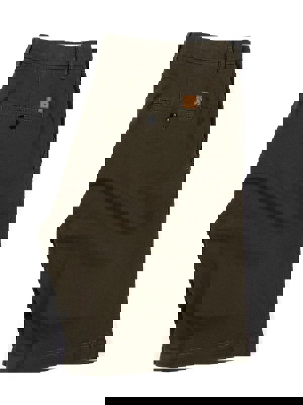 Side view of Italian Chino shorts - Olive Green
