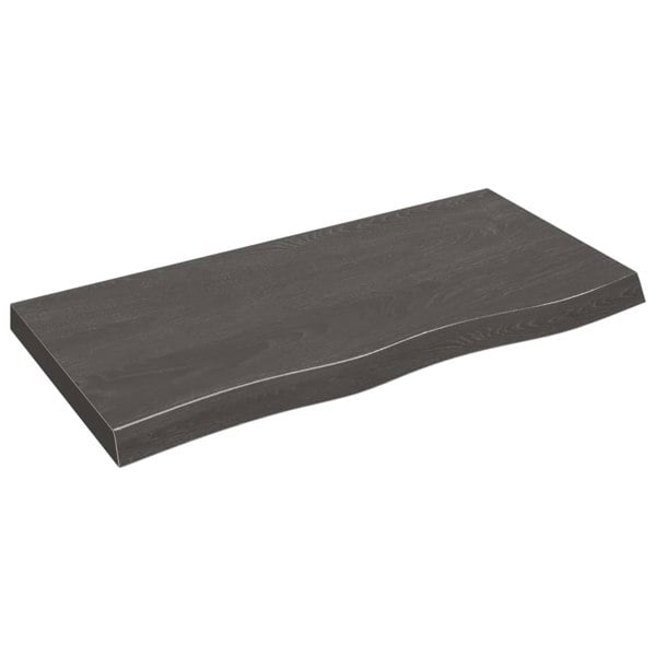 Berkfield Wall Shelf Dark Grey 100x50x6 cm Treated Solid Wood Oak