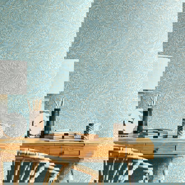 Hoopla Walls Leaf Vine - Wedgewood Blue 10m Wallpaper