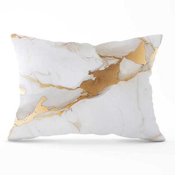 Warren Reed White Marble With Gold Cushions