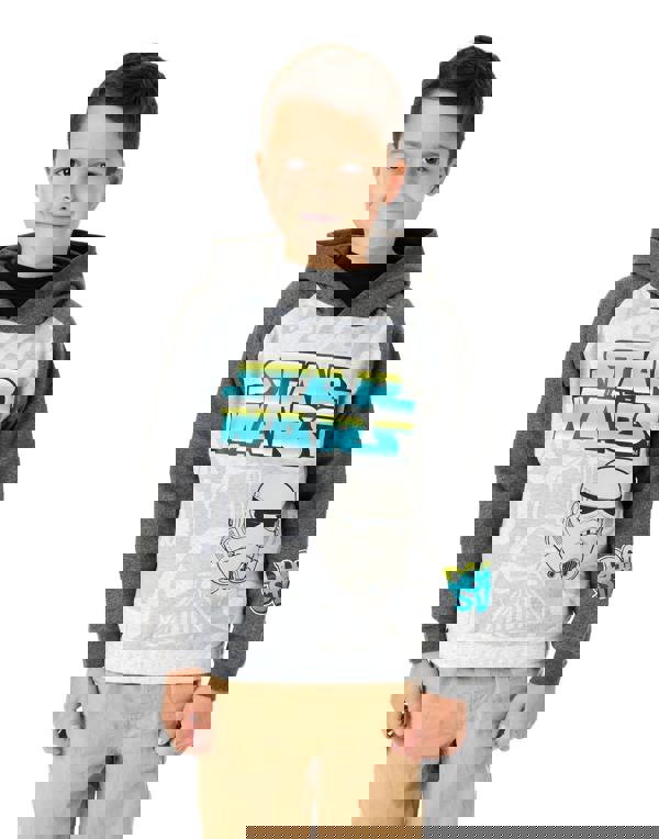 Star Wars Unisex Kids Grey Front Print Hoodie [dis]