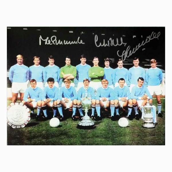 Unbranded Bell, Lee & Summerbee signed 16x12 photo. — Premium framing