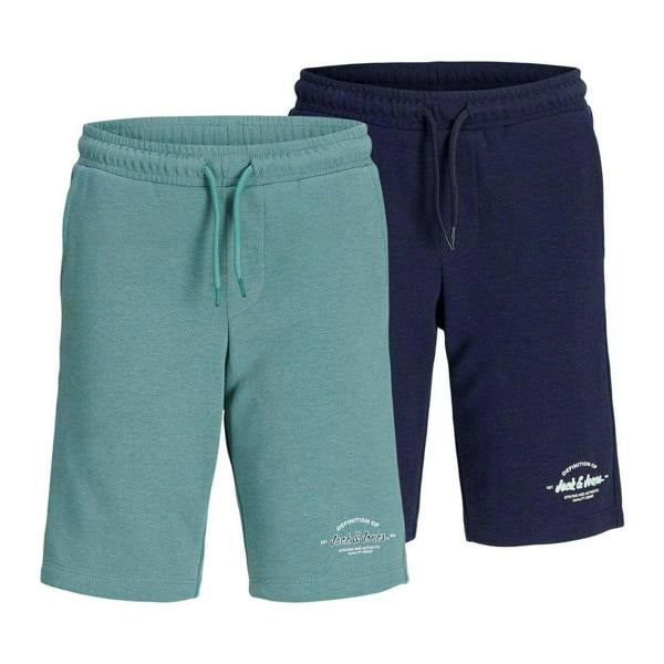 Jack And Jones Boys Fleece Shorts (Pack of 2) - Navy/Mineral - 
