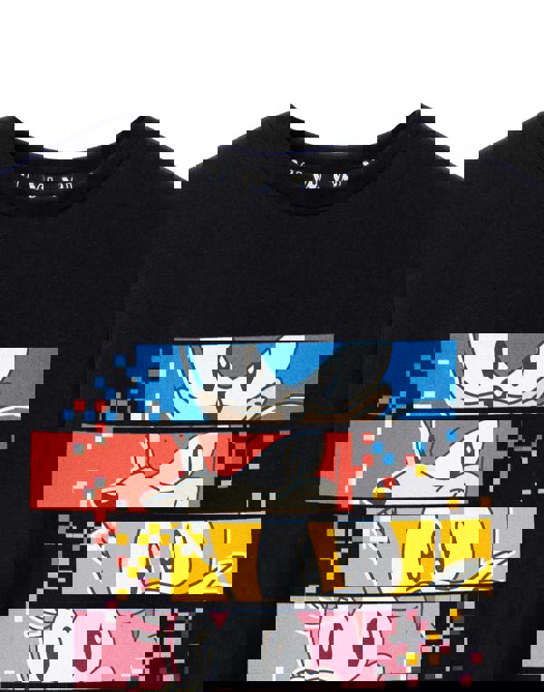 Sonic the Hedgehog Boys Black Pixels Short Sleeved T-Shirt