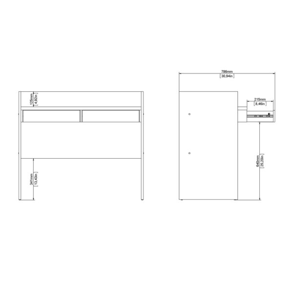 Wyld Haus Billabong Jackson Hickory Oak and White Wood Desk 2 Drawers