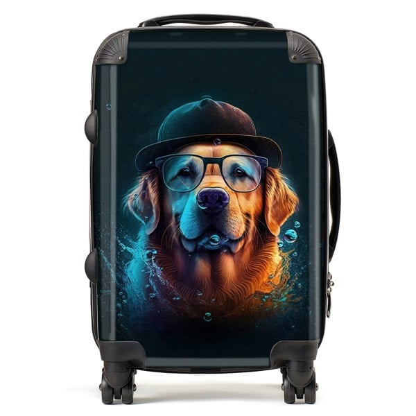 Warren Reed Golden Retriever Dog Splashart Suitcase