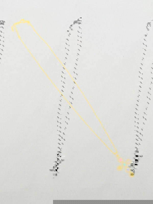 SVNX Cross Pendant Necklace in Multi Colour Stones