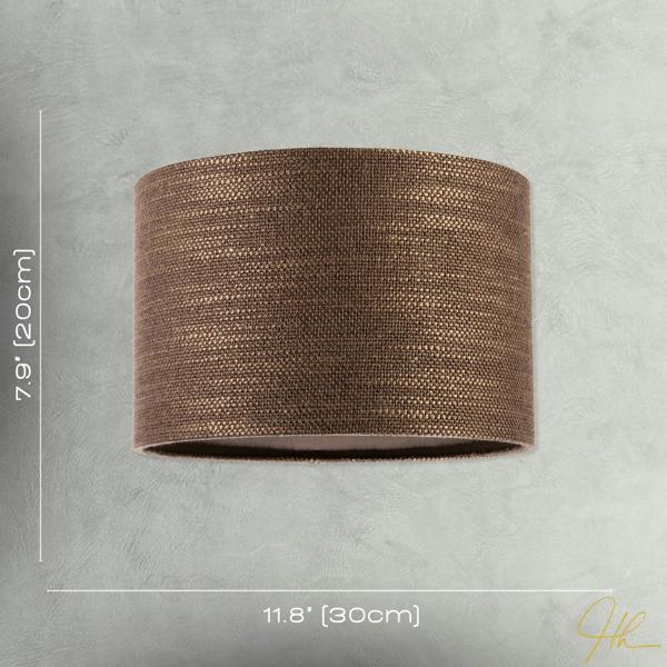 Designer Bobbled and Textured Linen Lamp Shade in Chocolate Brown Image 8