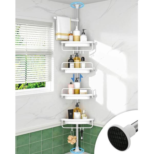 Havendro 4-Tier Telescopic Bathroom Corner Shelf Wall Mount Shower Caddy Storage Organizer