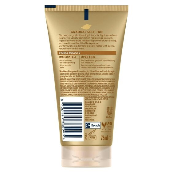 Dove Summer Revived Tanning Lotion for Light to Medium Sunkissed Glow, 75ml