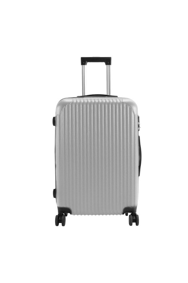 Living and Home Hardshell Spinner Wheel Luggage Travel Suitcase, 28" Silver