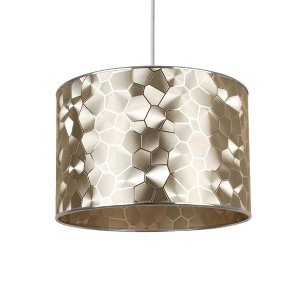 Pagazzi Lighting Elin Gold and Silver Textured Cylinder Shade