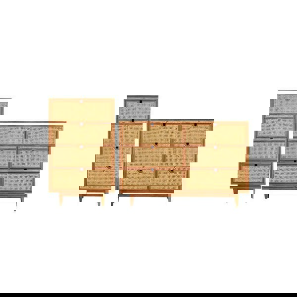 Pavia Chests Of Drawers, Natural Rattan & Oak-Weilai Concept-Weilai Concept