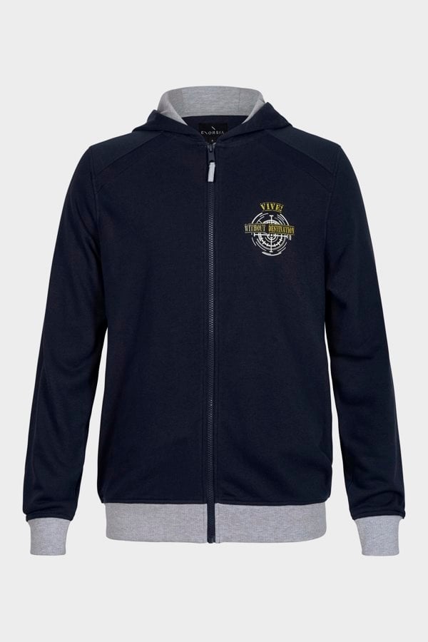 ENORSIA Men's Full Zip Contrast Hoodie