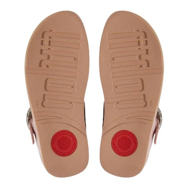 Fit Flop Womens/Ladies Lulu Crystal Leather Buckle Sandals - Beige - 