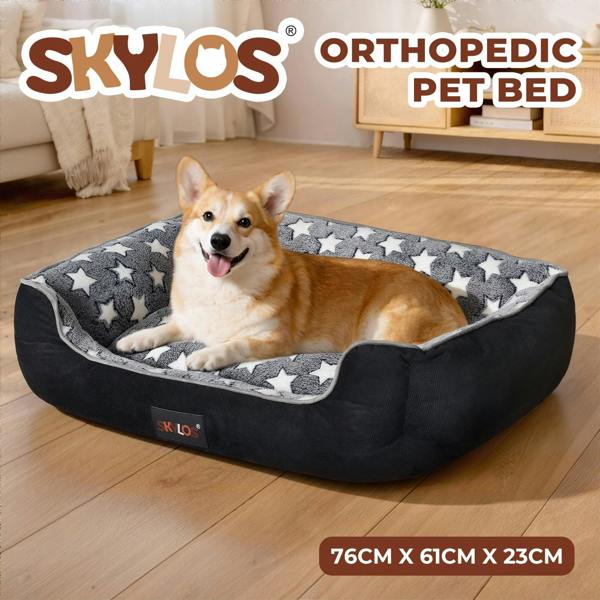 Skylos Orthopedic Pet Bed Luxury Dog Mattress Durable Corduroy Soft Flannel