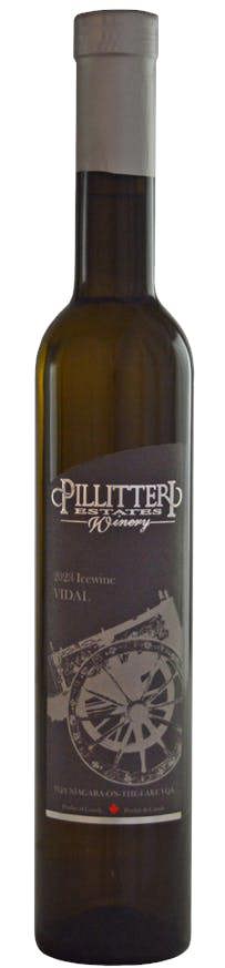 Wine bottle with a label featuring 'Pillitteri Winery Icewine' on a white background