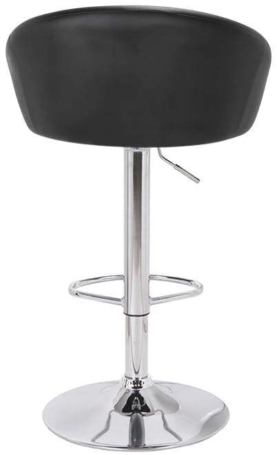 Lamboro Luca Single Kitchen Bar Stool, Chrome Footrest, Height Adjustable Swivel Gas Lift, Breakfast Bar & Home Barstool, Black