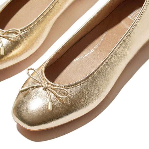 FitFlop DELICATO BOW SOFT Womens Ballet Flats Platino