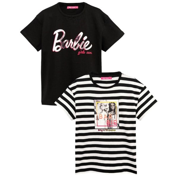 Barbie Girls T-Shirt (Pack of 2) - Black/White