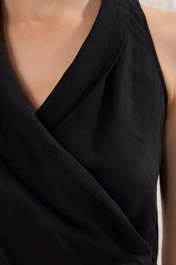 Hoxton Gal Modal Wrap-Front Woven Blouse