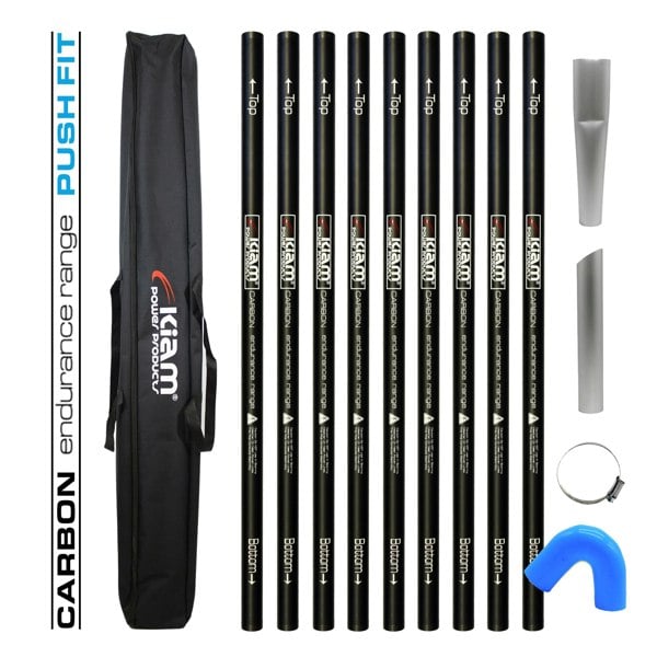 CARBON Fibre Endurance Range Push-fit Gutter Vacuum Pole Kit (51mm Diameter) 20ft-40ft Kits