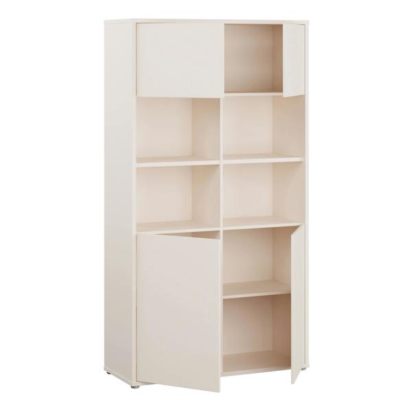 Furniture To Go Alice Springs Wide Storage Cabinet 4 Doors Push-to-Open & 2 Central Shelves Sand