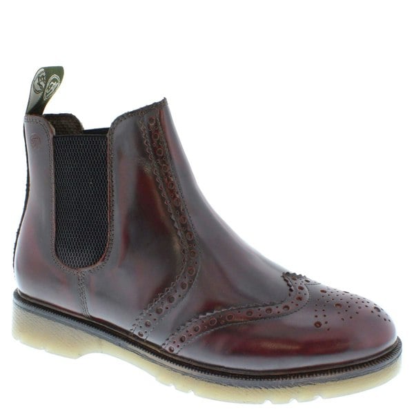 Frank James Warkton Leather Pull On Mens Brogue Chelsea Boots
