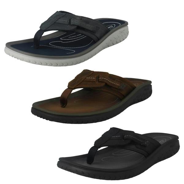 Clarks Mens Clarks Adjustable Strap Toe Post Sandals - Wesley Sun
