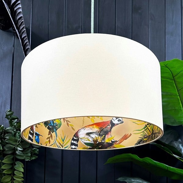 love frankie lemur silhouette lampshade in lemon