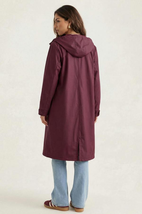 Urban Bliss Rubberised Raincoat Burgundy