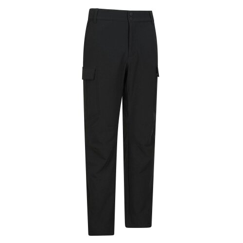 Mountain Warehouse Mens Beacon Softshell Fleece Lined Trousers - Black - Black - 95% Polyester/5% Elastane