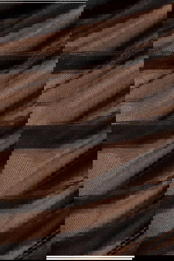 Gathered Side Mesh Midi Skirt - Black SK58