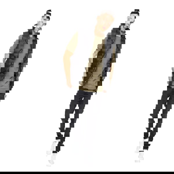 Crosshatch Mens Demerley Contrast Panel Gilet - Blue/Black