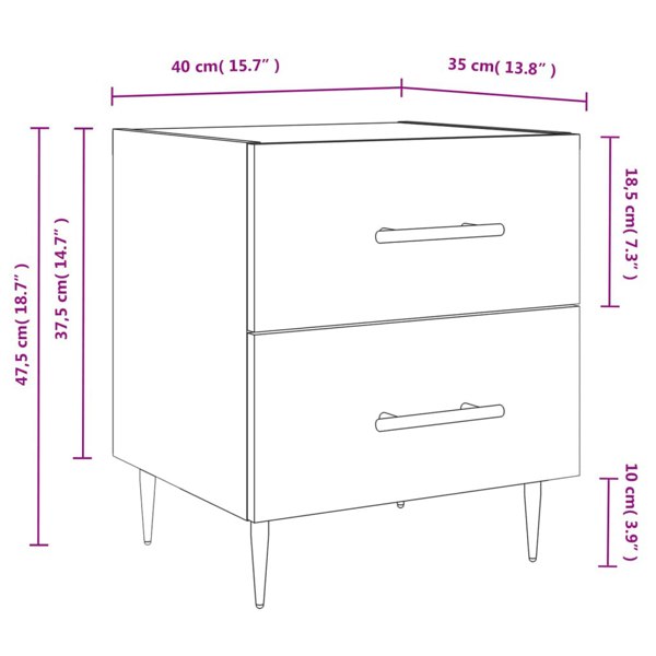 Berkfield Bedside Cabinet Sonoma Oak 40x35x47.5 cm Engineered Wood