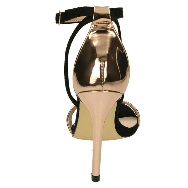 Spot On Ladies Spot On High Heel Ankle Strap Sandals