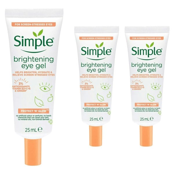 Simple Protect N Glow Brightening Eye Gel for Tired eyes, 25ml, 3 Pack